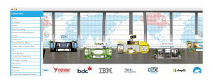Exhibitor booths at a virtual conference